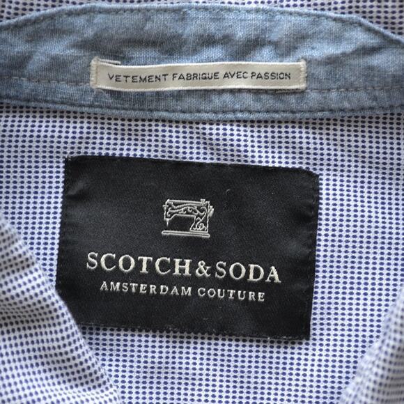 Scotch & Soda Long Sleeve Button Down Shirt Size Large Elbow Patches - Picture 3 of 4